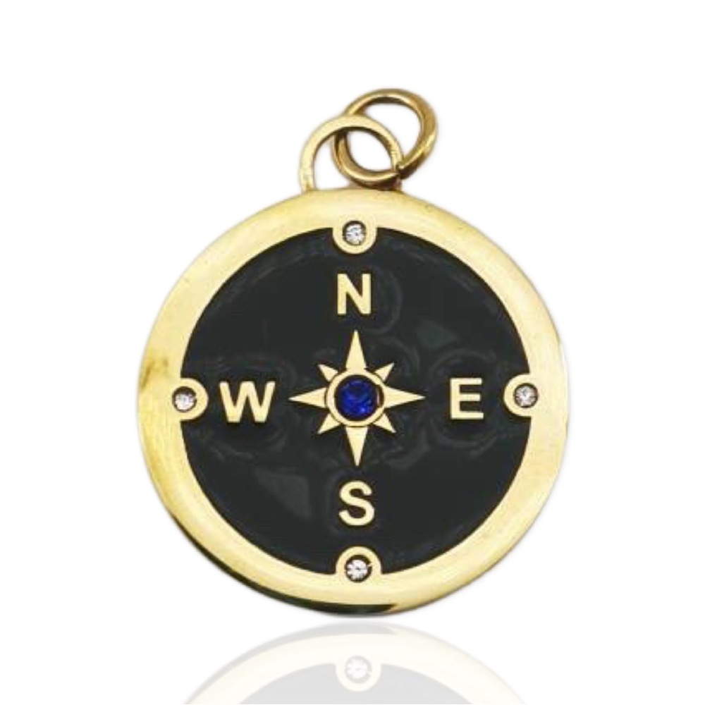 Enamel Compass Charm